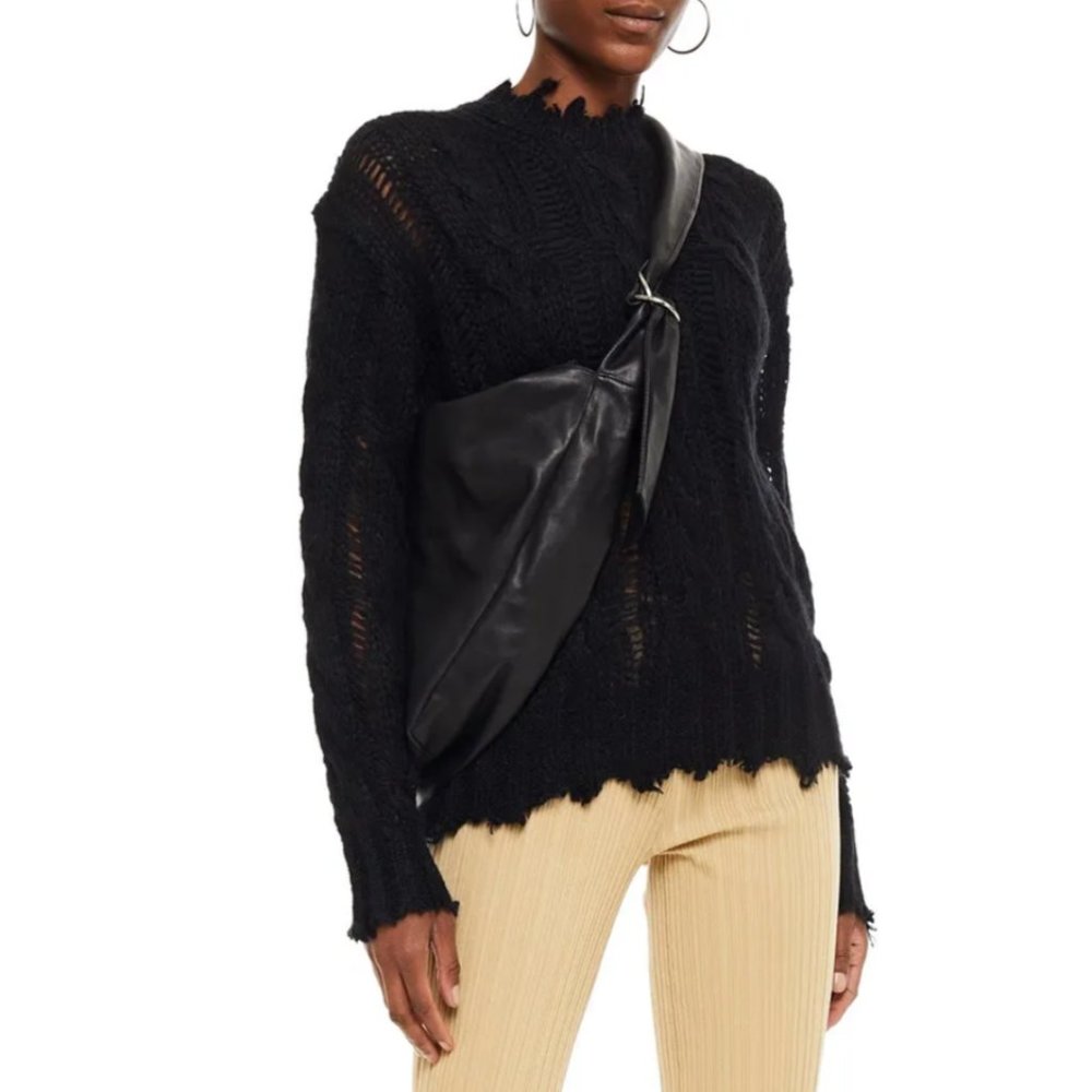 Acne Studios Distressed Cable-Knit Sweater XS